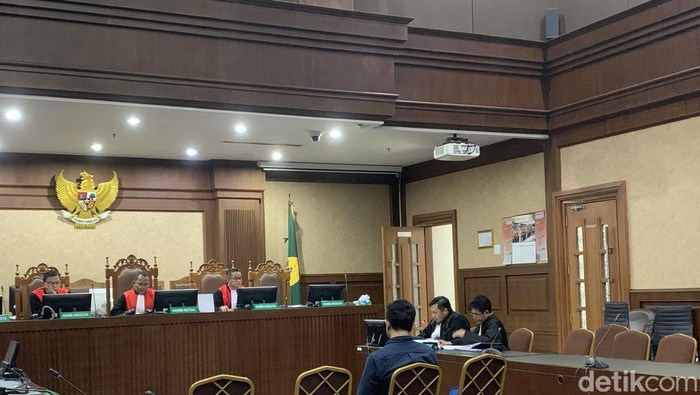 Heru Hanindyo, hakim (kini nonaktif) pemberi vonis bebas Ronald Tannur, di persidangan kasus suap, 2 Januari 2024. (Mulia Budi/detikcom)