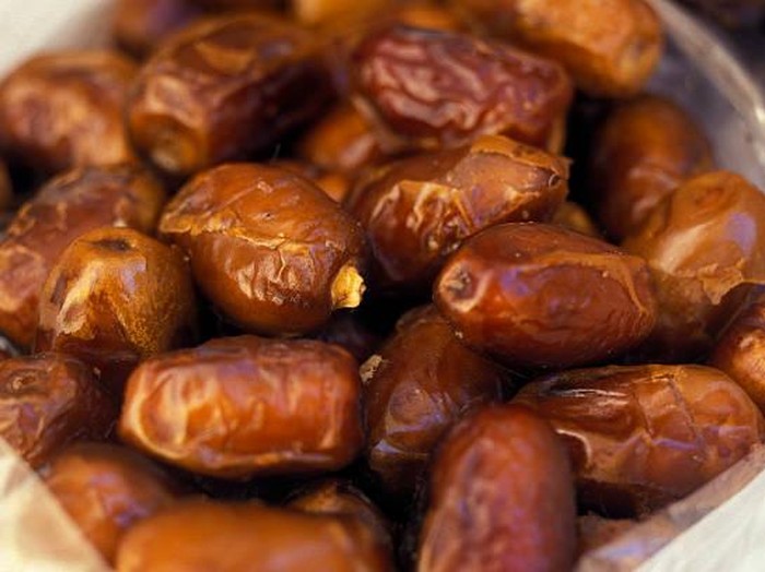 dates at the market in the Oasis and village of Siwa in the lybian or western desert of Egypt in north africa