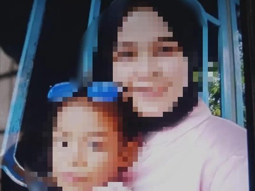 Potret istri yang dibunuh suami bersama anaknya.