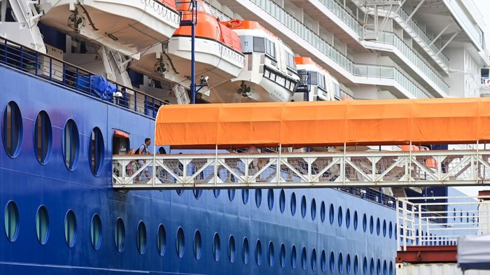 Kapal Pesiar Bersandar di Benoa Awal 2025 Wisatawan mancanegara penumpang kapal pesiar Celebrity Millennium turun dari kapal setibanya di Pelabuhan Benoa, Denpasar, Bali, Kamis (2/1/2025). Kapal pesiar berbendera Malta yang mengangkut sekitar 2.400 orang penumpang dan 970 kru tersebut menjadi kapal pesiar pertama yang bersandar di Pelabuhan Benoa pada tahun 2025. ANTARA FOTO/Fikri Yusuf/nym.