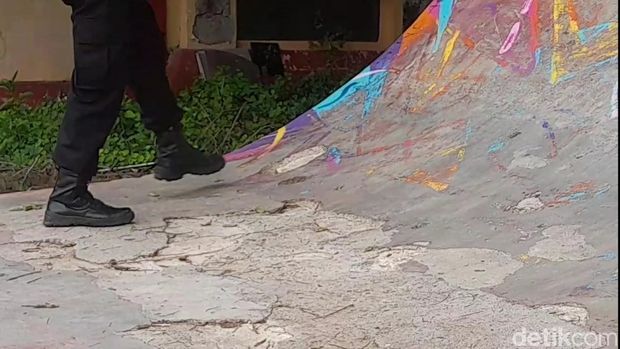 Kondisi lintasan skateboar di GOR Brebes, Kamis (2/1/2025.)