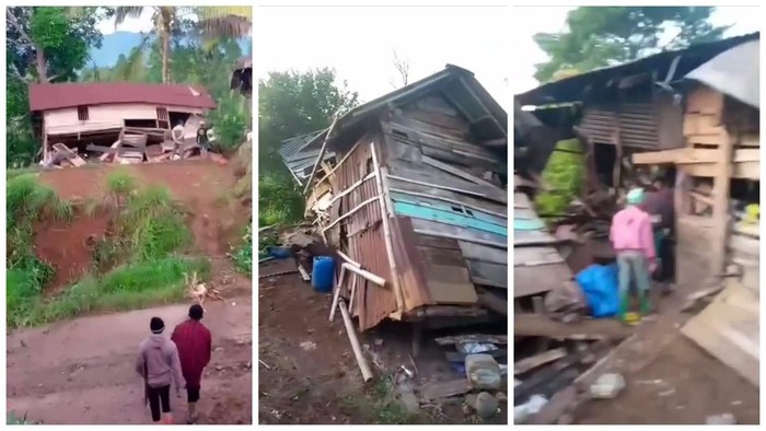 Rumah di Lampung rusak karena diserang kawanan gajah liar.