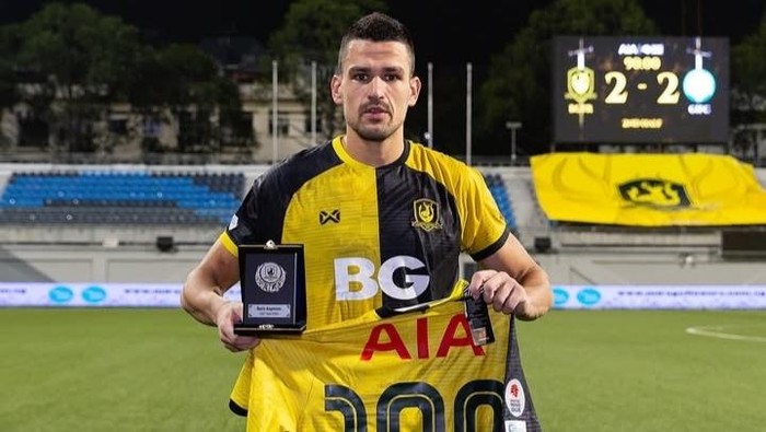 Pesepakbola berkebangsaan Montenegro, Boris Kopitovic, saat membela klub Liga Singapura, Tampines Rovers. (Foto: Dok. Instagram Boris Kopitovic)