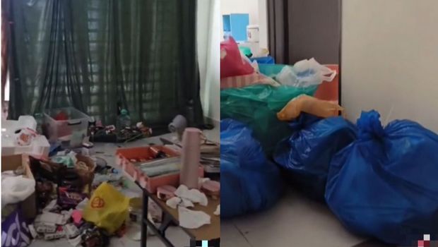 Situasi kamar sewa yang penuh dengan sampah, mendadak viral.