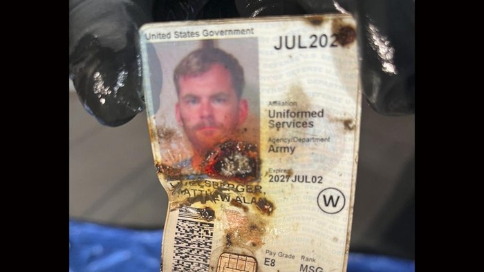This undated photo, provided by the Las Vegas Police Department shows items found inside a Tesla Cybertruck involved in an explosion outside the Trump Hotel in Las Vegas. (Las Vegas Police Department via AP)