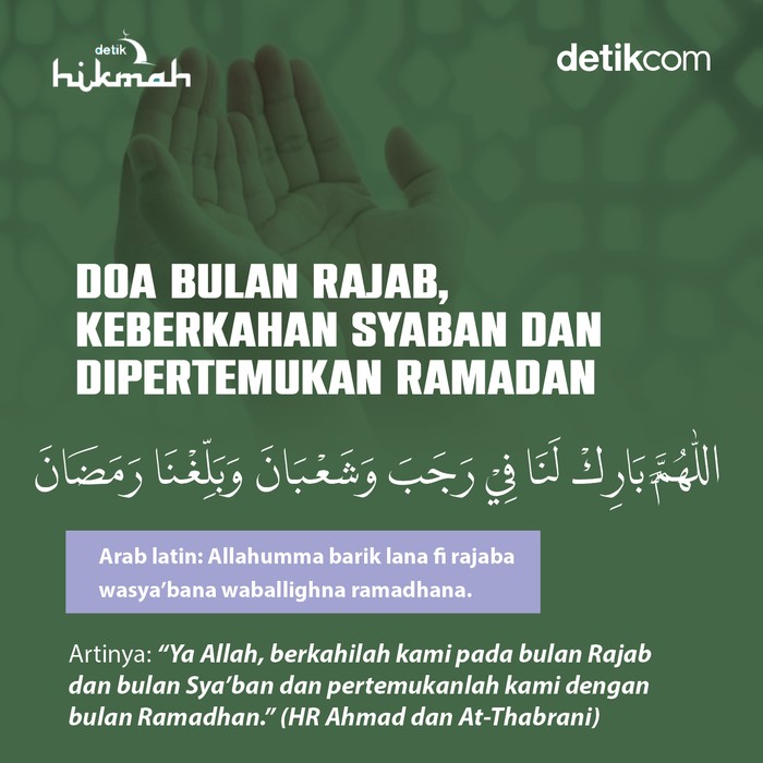 Doa bulan Rajab, keberkahan syaban dan dipertemukan Ramadan