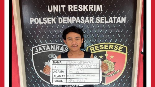 Indra Gunawan (25), pelaku penusukan terhadap Raja Julianto (30) dan Deva Harianto (21) seusai berpesta miras di Denpasar. (Dok. Polresta Denpasar)