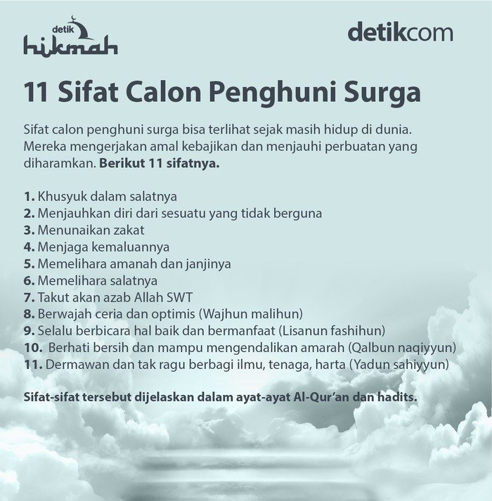 Infografis sifat calon penghuni surga