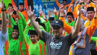 Abdul Muti juga memberikan motivasi sekaligus mencanangkan program Senam Anak Indonesia Hebat bersama siswa dan guru sebagai fondasi untuk menciptakan generasi cerdas intelektual dan sehat fisik, spiritual, dan sosial.