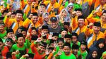 Momen Mendikdasmen-Santri Senam Bareng di Ponpes Salafiyah Al Hidayah Kudus