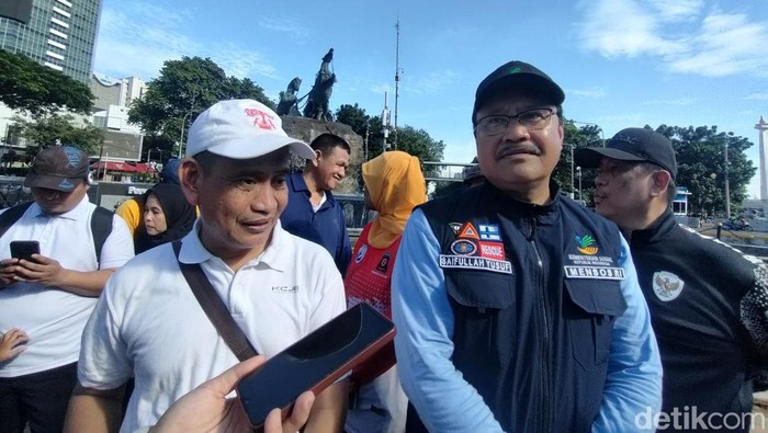 Mensos Saifullah Yusuf (Gus Ipul) di CFD Jakarta (Dwi R/detikcom)