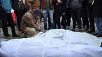 Biro Statistik Pusat Palestina (PCBS) menyatakan bahwa lebih dari 55.000 orang diduga tewas, sementara 11.000 orang masih hilang. Reuters/Abd Elhkeem Khaled. 