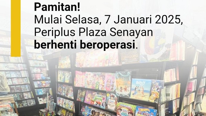 Toko Buku Periplus Plaza Senayan berhenti beroperasi