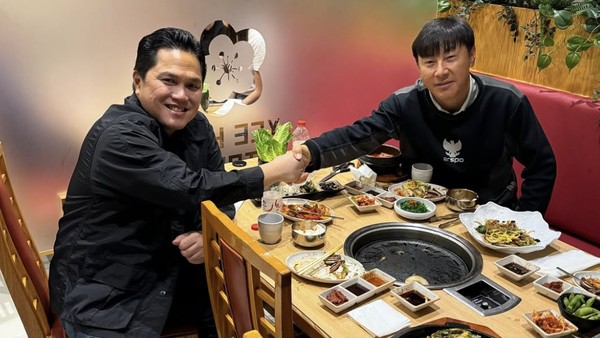 Erick Thohir Senang Jajan Enak hingga Makan Bareng Shin Tae-yong