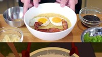 Dalam animasi Mulan ada penyajian bubur ikonik dengan telur ceplok dan bacon. Seorang chef mencoba menyajikannya dan berhasil membuat dengan sama persis. Foto: Ranker