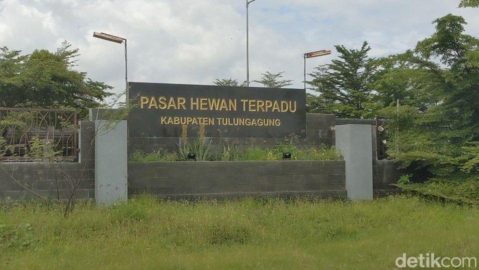 Pasar Hewan Terpadu (PHT) Tulungagung yang ditutup sementara imbas penyakit mulut dan kuku.