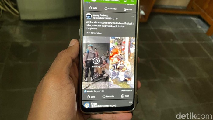 Postingan yang menunjukkan tiga ABG pencuri kabel ditangkap di Kulon Progo, Senin (6/1/2024).