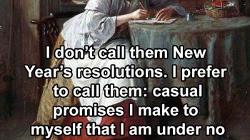 Resolusi tahun baru? Alaaaah, itu hanya sekadar janji biasa. Foto: itsamemenothistorybook via Bored Panda