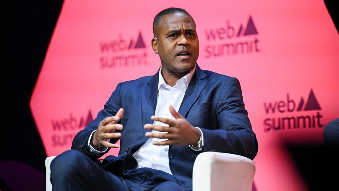 Lisbon , Portugal - 13 November 2024; Patrick Kluivert, Former Barcelona & Holland Striker; on Marketing Summit Stage during day two of Web Summit 2024 at the MEO Arena in Lisbon, Portugal. (Photo By Lukas Schulze/Sportsfile for Web Summit via Getty Images)