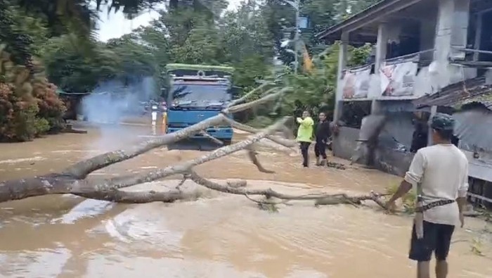 Banjir di lintas barat Sumatera, Pesisir Selatan, Sumbar. (Istimewa)