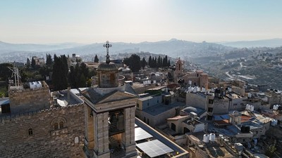 Foto Udara Gereja Kelahiran Yesus Kristus di Bethlehem
