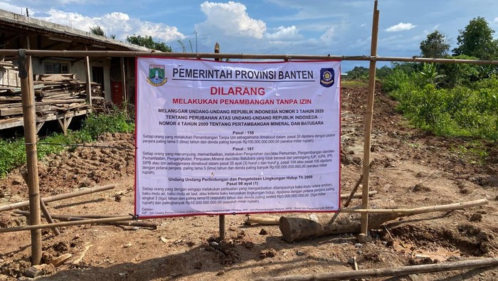 Galian tambang ilegal di Desa Mekarsari, Rangkasbitung, Lebak, Banten disegel (Fathul/detikcom)
