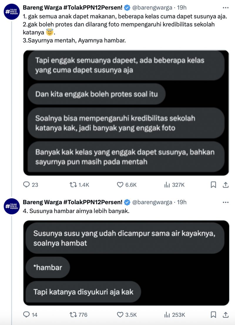 Komentar Netizen Soal Pembagian hingga Menu Makan Bergizi Gratis