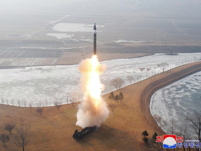 A missile flies during what state media KCNA says is a test of a new intermediate-range hypersonic ballistic missile at an undisclosed location January 6, 2025, in this photo released on January 7, 2025 by North Koreas official Korean Central News Agency.   KCNA via REUTERS    ATTENTION EDITORS - THIS IMAGE WAS PROVIDED BY A THIRD PARTY. REUTERS IS UNABLE TO INDEPENDENTLY VERIFY THIS IMAGE. NO THIRD PARTY SALES. SOUTH KOREA OUT. NO COMMERCIAL OR EDITORIAL SALES IN SOUTH KOREA.