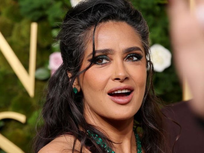 BEVERLY HILLS, CALIFORNIA - JANUARY 05: Salma Hayek attends the 82nd Annual Golden Globe Awards at The Beverly Hilton on January 05, 2025 in Beverly Hills, California. (Photo by Amy Sussman/Getty Images)