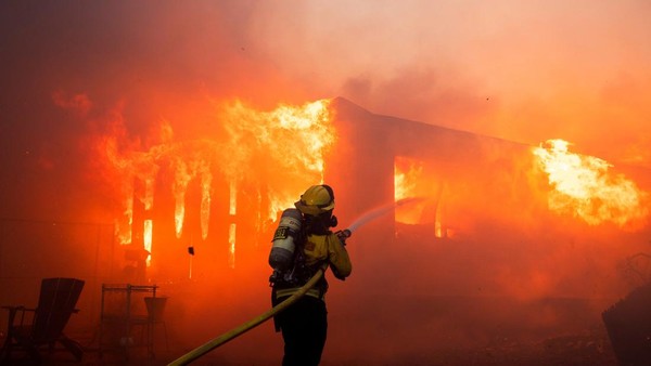 Kebakaran Hutan di Los Angeles Merembet ke Rumah Warga