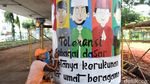 Mural Bertema Toleransi Hiasi Kolong Flyover Kampung Melayu