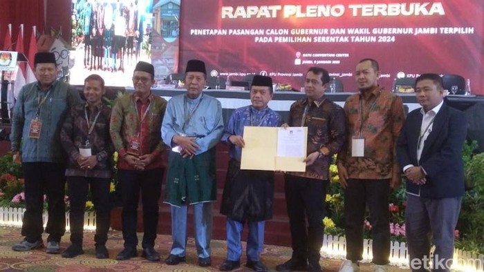 Al Haris-Sani ditetapkan sebagai Gubernur dan Wakil Gubernur Jambi 2025-2030 terpilih.