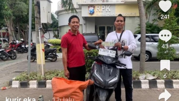 Eka, kurir yang jadi korban curanmor mengapresiasi polisi atas gerak cepatnya
