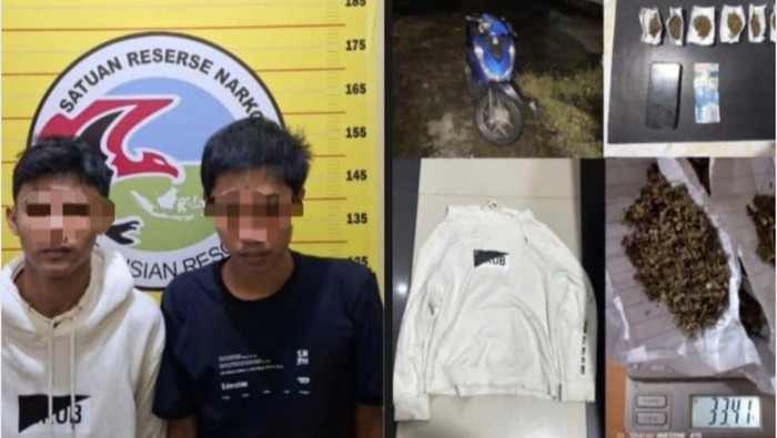 Dua remaja ditangkap bawa ganja 33,41 gram di OKU.