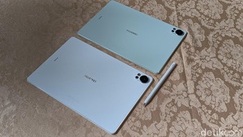 Ini Huawei MatePad 12 X dalam varian warna Greenery dan White. Foto: Virgina Maulita Putri/detikINET