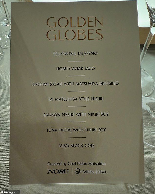 Intip Menu Fantastis Golden Globe Awards 2025 Racikan Chef Nobu