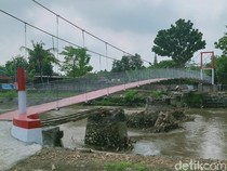 Kretek Modran Klaten Dipoles Jadi Jembatan Gantung, Ini Penampakannya