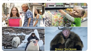 Meme soal Trump ingin mencaplok beberapa wilayah. Foto: X.com