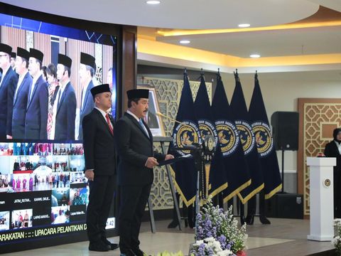 Menteri Imipas Agus Andrianto melantik sejumlah Pimpinan Tinggi Madya Kementerian Imipas, Kamis (9/1/2025).