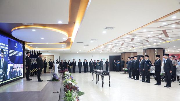 Menteri Imipas Agus Andrianto melantik sejumlah Pimpinan Tinggi Madya Kementerian Imipas, Kamis (9/1/2025).