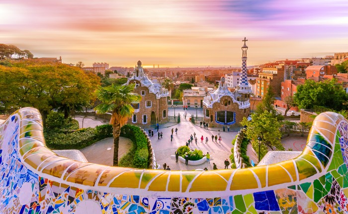 Park Guell di Barcelona, Spanyol