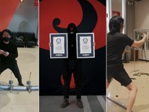 Rekor Unik! Potong 41 Mentimun Pakai Kartu Tajam dalam 1 Menit