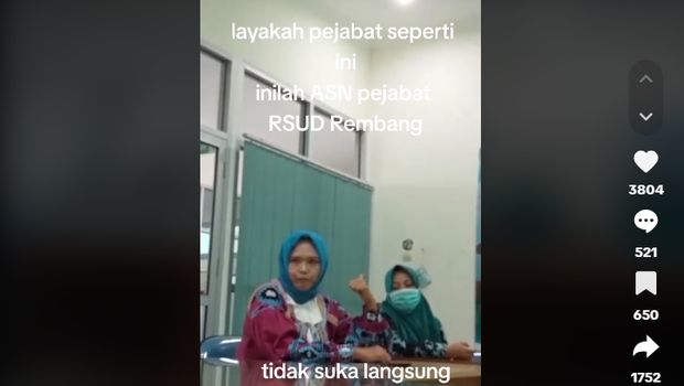Viral oknum pejabat RSUD Rembang marahi bawahan. Foto diunggah Kamis (9/1/2025)/