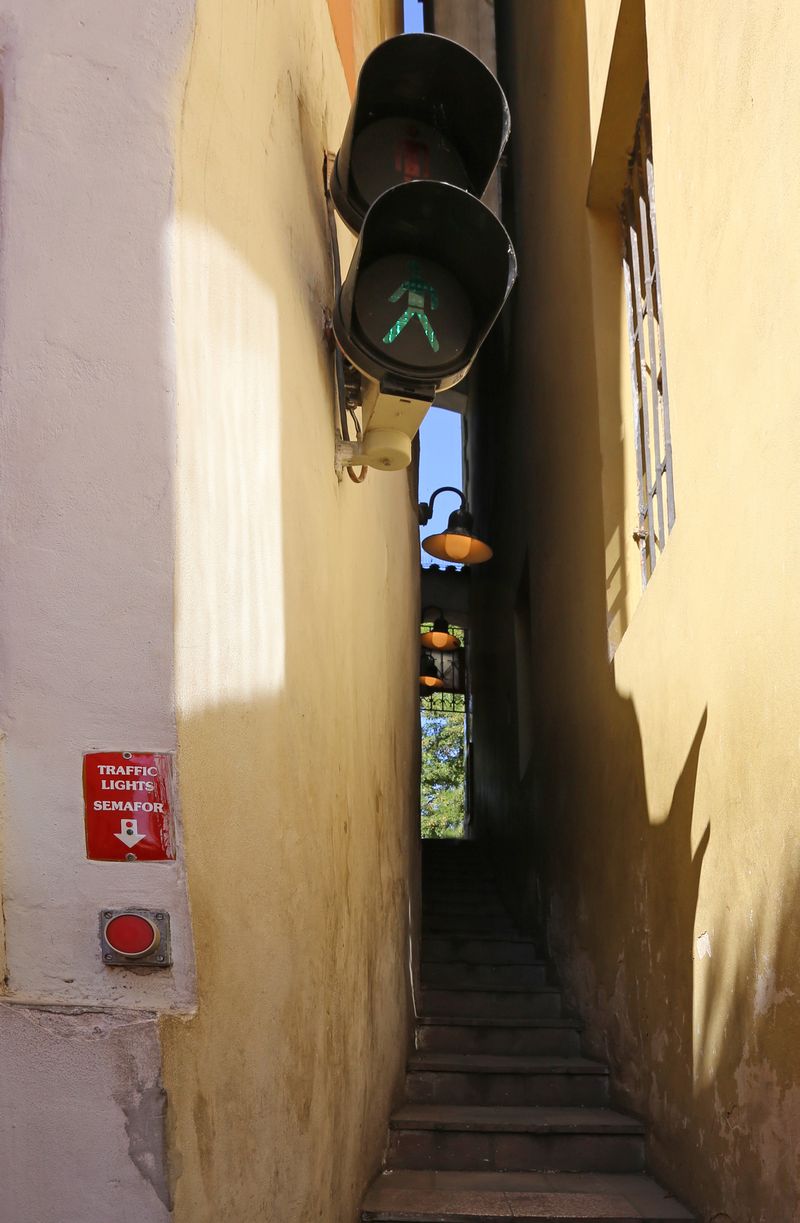 narrowest street in the world in the city of Prague in Czech Republic Europe