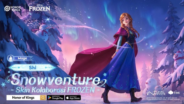 Honor of Kings resmi meluncurkan kolaborasinya dengan film animasi ternama milik Disney, yaitu Frozen. Gamer bisa menikmati beragam konten anyar sejak 9 Januari - 2 Februari 2025.