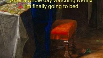Biasanya yang lagi libur, semua agenda mulai bebenah rumah sampai olahraga, langsung buyar begitu terdistraksi Netflix. Foto: Classical AF Instagram via Bored Panda
