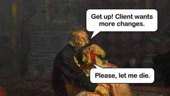 Matinya kalau klien udah approve, ya. Foto: Classical AF Instagram via Bored Panda