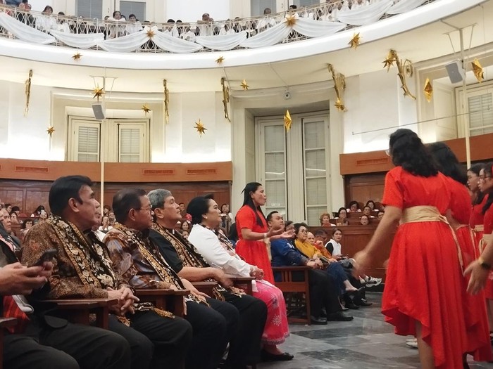 Pramono hadiri perayaan Natal dan Tahun Baru di GPIB Immanuel (Maulana/detikcom)