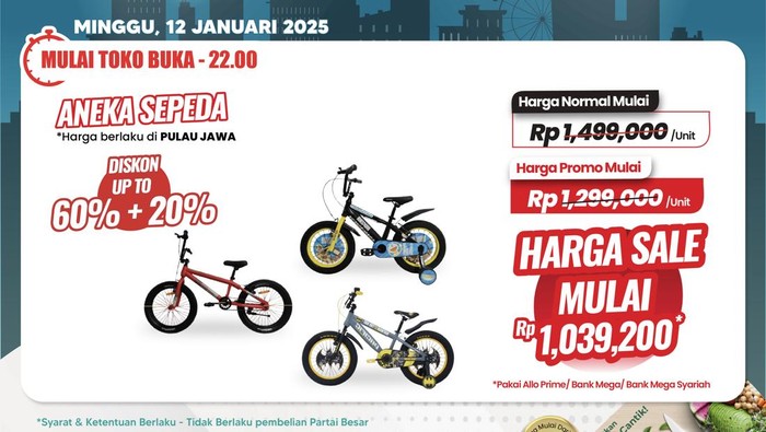 Aneka Sepeda Dibanderol Mulai Rp 1 Jutaan di Transmart Full Day Sale