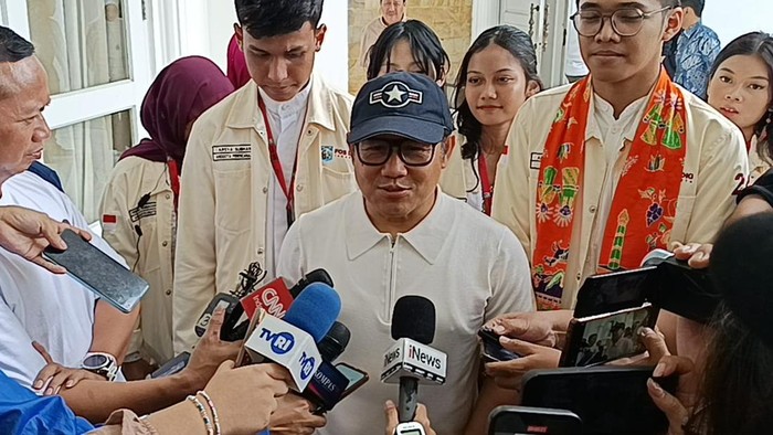 Cak Imin di gedung Konvensi TMPN, Kalibata, Jakarta Selatan, Sabtu (11/1/2025).